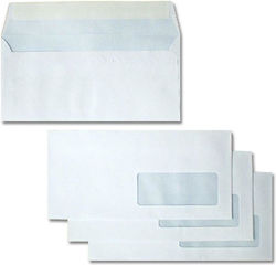 White Envelope Right Window Self-Adhesive 11.4x23cm 500 Pieces Kotonis White Envelope Right Window Self-Adhesive 11.4x23cm 500 Pieces Kotonis