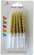 Birthday Candles Embossed Stripe 5cm 10pcs Assorted