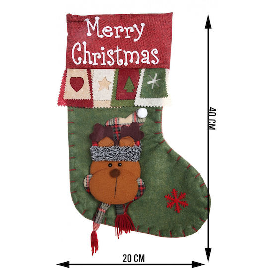 Geschenk Socke Flippy Rentier Muster Grüne Größe 20x40 Cm Textil Indoor