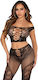 Leg Avenue Crop Top Fishnet Legging Bare Should...