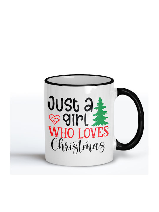 Two-Tone White Black Ceramic Festive Mug Gift C...