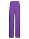 Damen Hoch tailliert Stoff Hose Lila