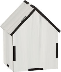 Dekoratives Weißes Holzhaus 12x10x16cm M10547b-2