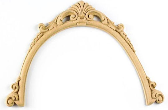 Oglindă Decorativă Semilună din Lemn Sculptat 25cm x 4,5cm