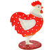 Handmade Glass Decorative Hen 20.5cm Polka Dot Red-White