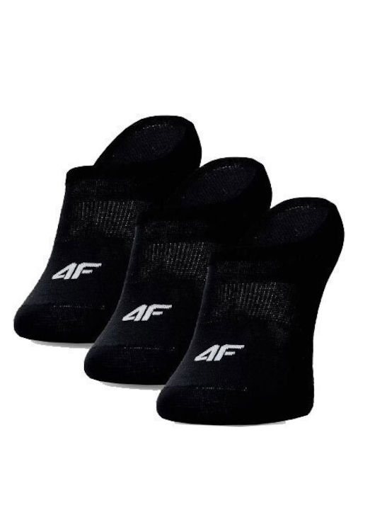 4F Șosete Sportive Negre 3 perechi
