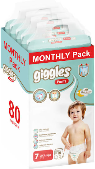 Giggles Πάνες Βρακάκι Pants Premium Monthly Pack No. 7 για 17+kg 80τμχ