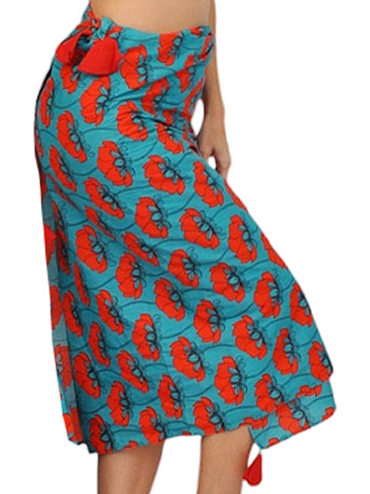 Brims Trims Cotton Pareo Scarf Mint Floral