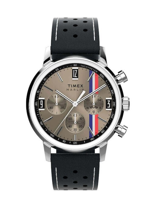 Timex Marlin Men's Watch Battery with Black Leather Strap