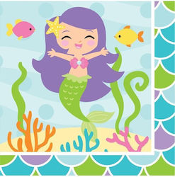 Σετ Χαρτοπετσέτες 16 Τεμαχίων "mermaid Friends" 12,7x12,7cm Σετ Χαρτοπετσέτες 16 Τεμαχίων "mermaid Friends" 12,7x12,7cm