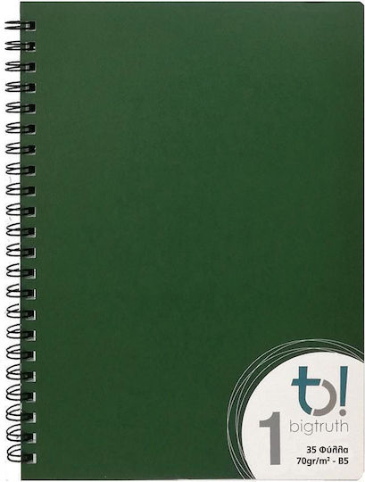 Big Spiral Caiet Cu dungi B5 35 de Foi Verde 1buc