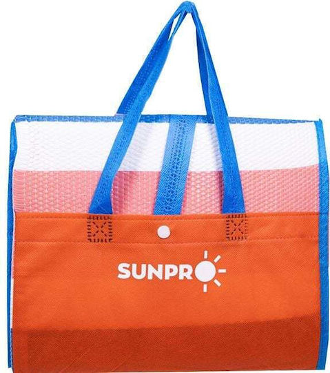 Ψαθα Παραλιας Πλαστικη Sunpro Μονη Coral Blue White 90x180cm