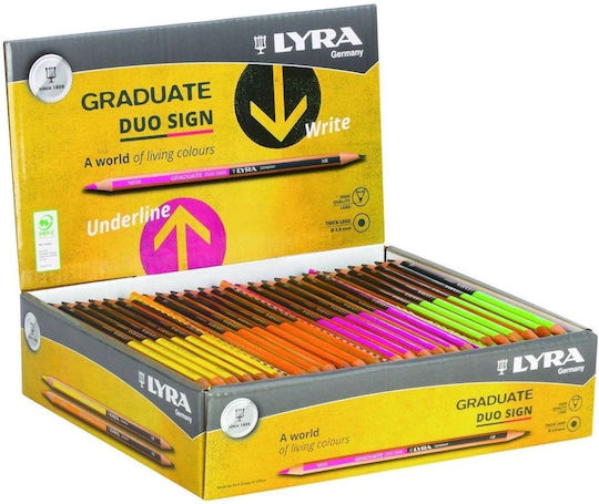 Μολύβι Lyra Graduate Duo Sign Γραφίτη Hb Neon Yellow + Black
