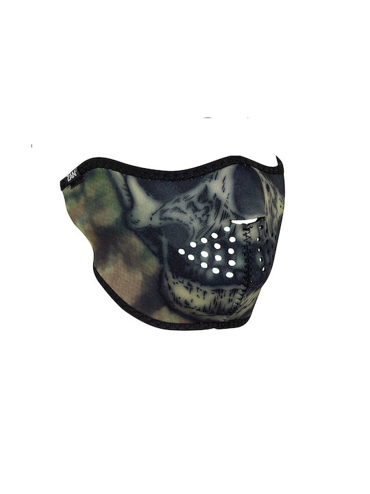 Неопренова маска за лице Zan Headgear Woodland Camo Tie Dye Skull Wnfm611h
