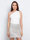 Women's Blouse with One Shoulder White