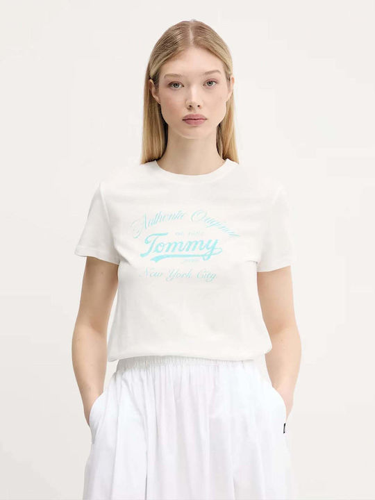 Tommy Hilfiger Essential Tricou Damă Ecru