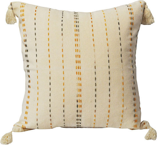 Ecru Throw Pillow 45x45cm