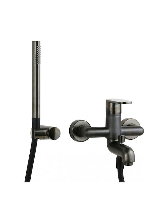 Paini Mixing Bathtub Shower Faucet Thermostatic Complete Set Black