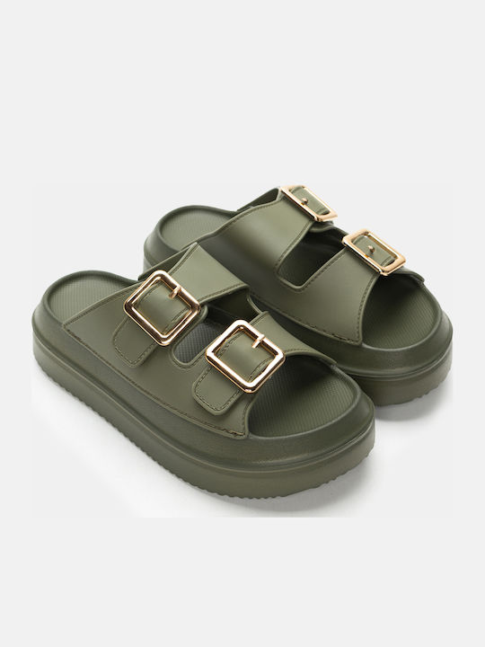 Luigi Γυναικεία Σανδάλια Flatforms Χακί