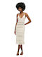 Tassel Summer Midi Knitted White Dress