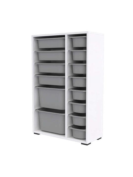 Kids Chest of Drawers Gray / White 69.5x30x109cm