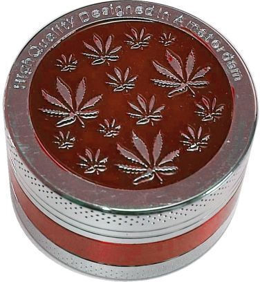 Μεταλλικός Τρίφτης Καπνού Leaf Grinder 2 Επιπέδων Amsterdam On Colors Red