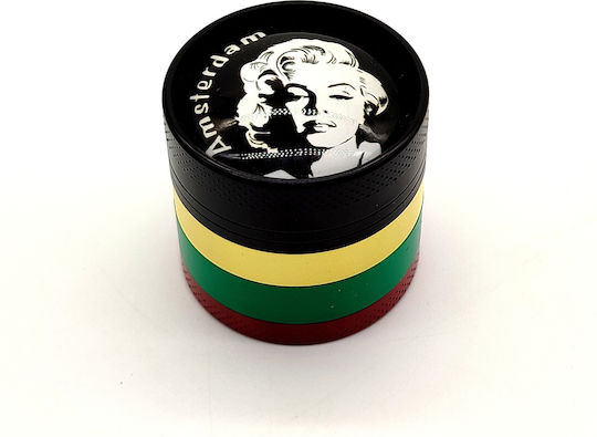Grinder Μεταλλικος Τριφτης Καπνου 4 Επιπεδων Marilyn Σιτα Gr2049