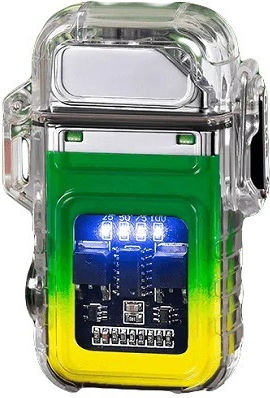Zc169a Електрическа запалка, водоустойчива, презареждаема, USB, зелена жълта