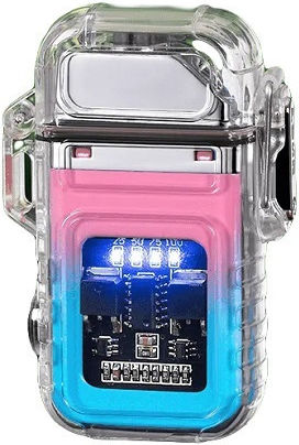 Brichetă electrică Zc169a, impermeabilă, reîncărcabilă USB, roz-albastru