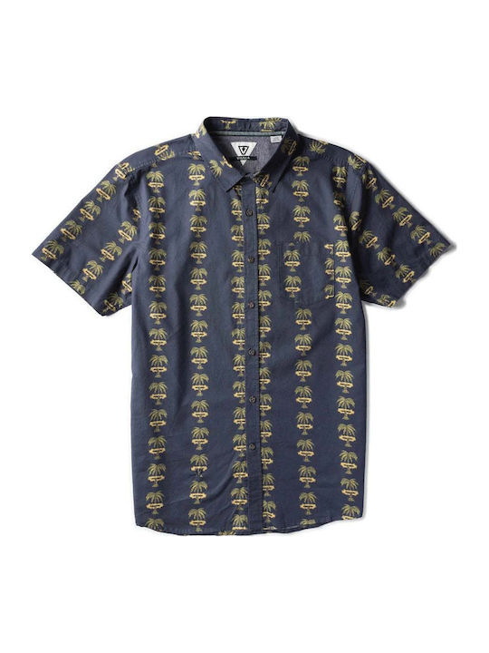 Cu mânecă scurtă Bumbac Cămașă Dark Blue