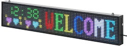 Semn luminos LED programabil 16x96 Px Bluetooth USB P10 Full Color IP65 aluminiu ABS 990x190x55 mm