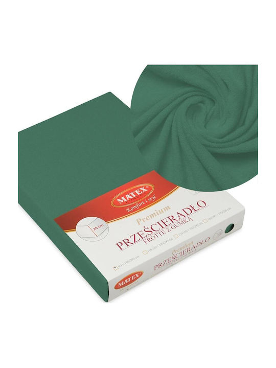 Matex Σεντόνι Διπλό με Λάστιχο 150x190εκ. Green 35