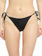 Bikini Slip με Κορδονάκια Black