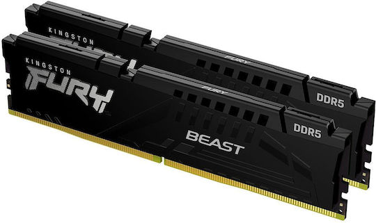 Kingston FURY Beast DDR5 128GB RAM με 2x64GB Modules και Ταχύτητα 5600 για Desktop