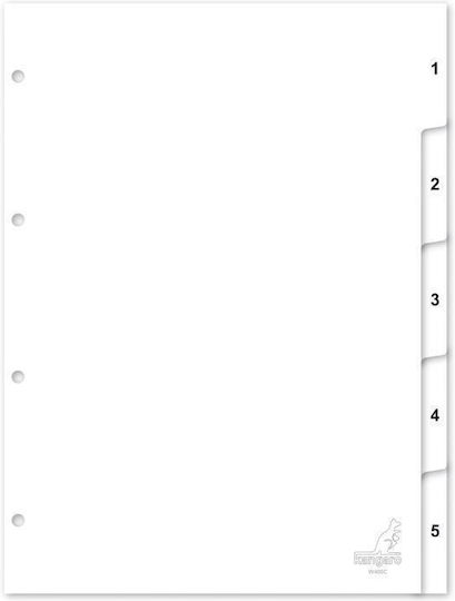 Διαχωριστικα 1-5 Pp Γκρι Α4 Kangaro