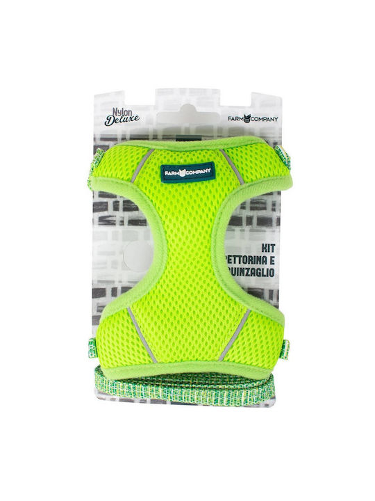Fc Nylon Deluxe Σετ Σαμαρακι & Οδηγος Μικροσωμα Σκυλια 1x35-40cm 120cm Λαχανι-λευκο 1x35-40cm 120cm