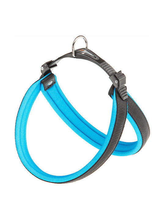 Ferplast Dog Harness Agila Fluo 9 A=b 77-85cm 30mm Light Blue Ergonomic Adjustable Dog Belt Soft Padding