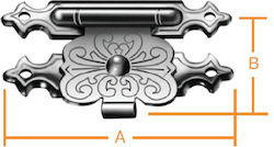Încuietoare tradițională din alamă pentru cufăr 25x15mm 570200.0079 metal cromat