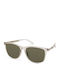 Unisex Sunglasses with Silver Horn-Rimmed Frame