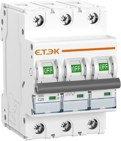 Etek EKM3-63-3C40 Disjunctor Automat Miniatural 3x40A Tip C
