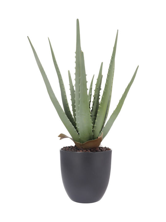 Künstliche Aloe-Pflanze im Topf 45 cm hoch grün naturgetreue Dekoration