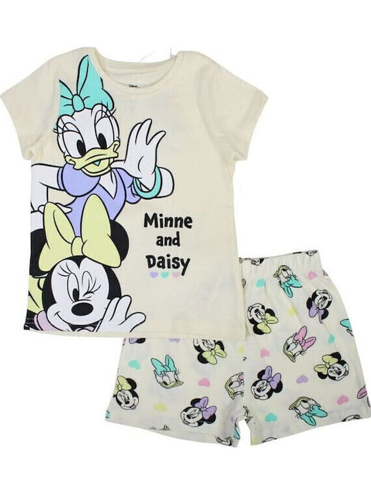 Kids' Set with Shorts Summer 2pcs Light Yellow Minnie And Daisy