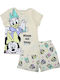 Kids' Set with Shorts Summer 2pcs Light Yellow Minnie And Daisy