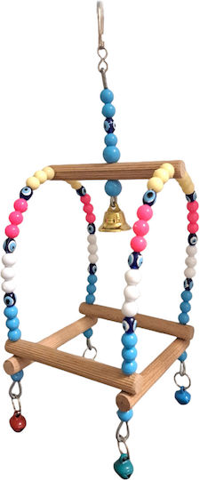 Papageienspielzeug Holzperlen H:25cm 9×9cm