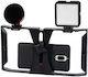 Professional Phone Frame Stabilizer Stand Handheld with 5 Microphone Positions Light Q723 OEM