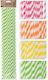 Paper Straws Striped 6x50cm Set/16 Green