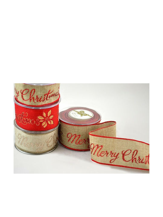 Frohe Weihnachten Band 5/6,7 cm x 9,1 m Natur