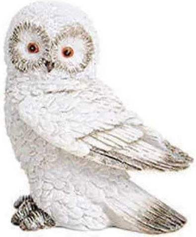 Weiße Schnee-Eule Resinfigur, Maße 12 cm x 13 cm x 8 cm