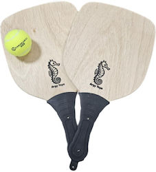 Beach Rackets Kit Beige with Straight Black Handle
