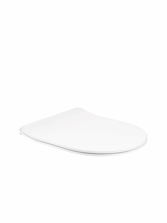 Toya Toilettenbrille Schlank Soft-Close Kunststoff Weiß